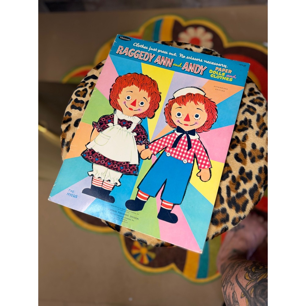 Vintage 1966 Raggedy Ann and Andy Paper Dolls Whitman Portfolio Set 1979:59